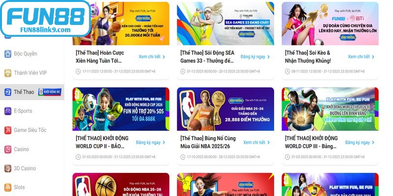 Đăng Ký FUN88 - Hướng Dẫn Quy Trình Thực Hiện Đơn Giản 16 Khuyến mãi nạp lần đầu cho sảnh cược thể thao