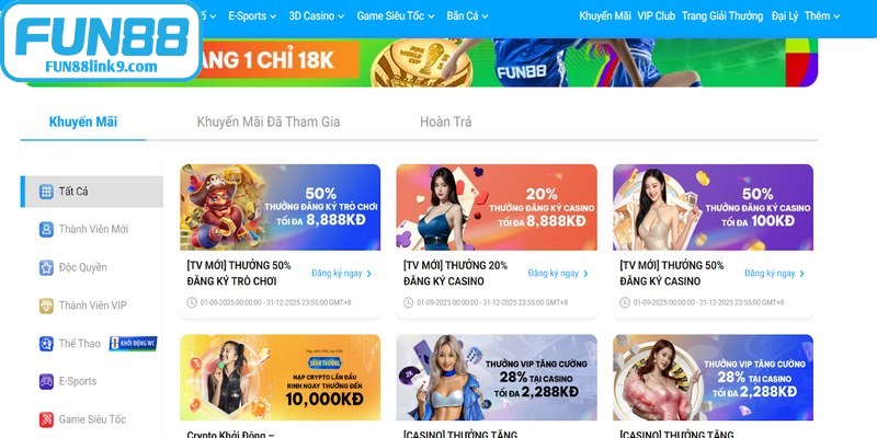 Đăng Ký FUN88 - Hướng Dẫn Quy Trình Thực Hiện Đơn Giản 15 Các ưu đãi được cập nhật thường xuyên cho hội viên